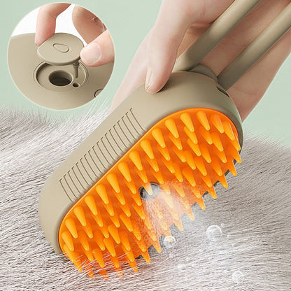 3‑in‑1 Steam Brush for Cats & Dogs — Groom, Massage & De‑shed Pet Grooming Comb