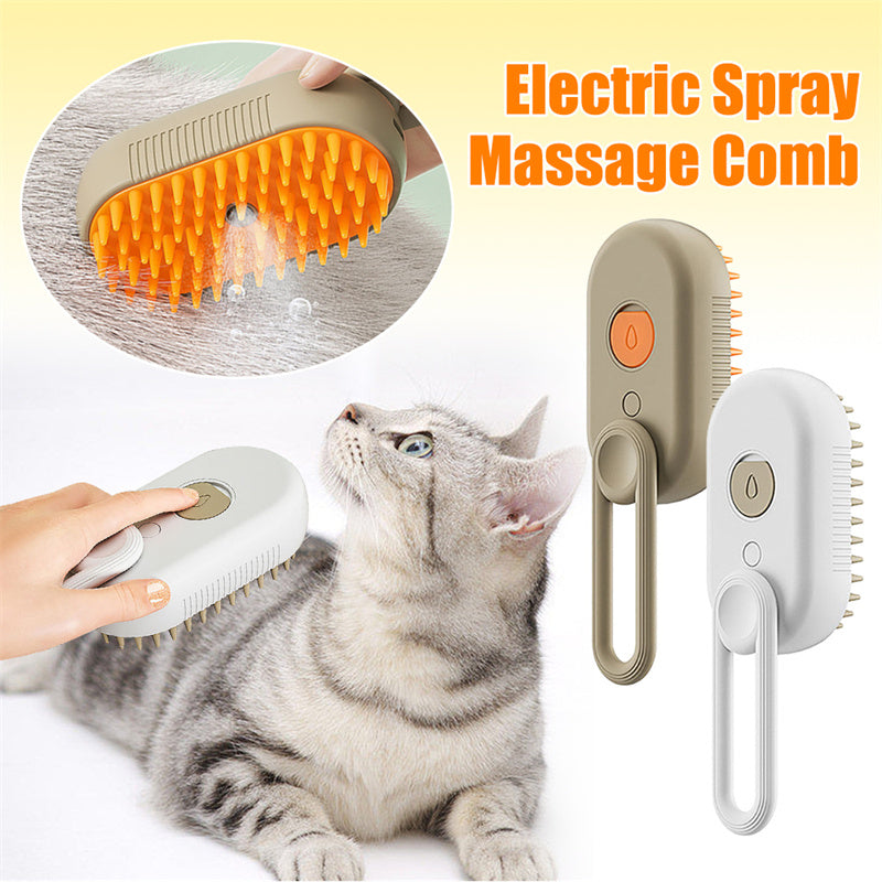 3‑in‑1 Steam Brush for Cats & Dogs — Groom, Massage & De‑shed Pet Grooming Comb