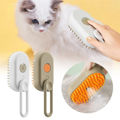 3‑in‑1 Steam Brush for Cats & Dogs — Groom, Massage & De‑shed Pet Grooming Comb