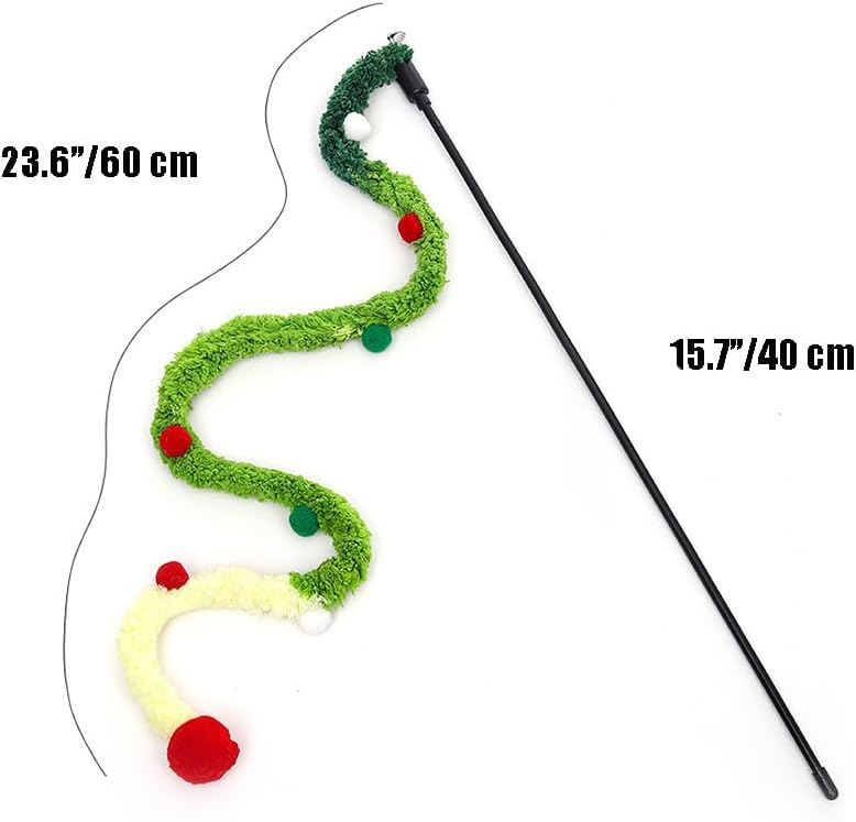 Interactive Plush Strip Cat Wand — Colorful Teaser Toy for Exercise & Play