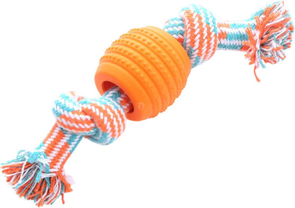 Durable Dog Chew Toy with Rope — Soft, Safe, Teeth‑Cleaning Molar Toy for Puppies & Small–Medium Dogs