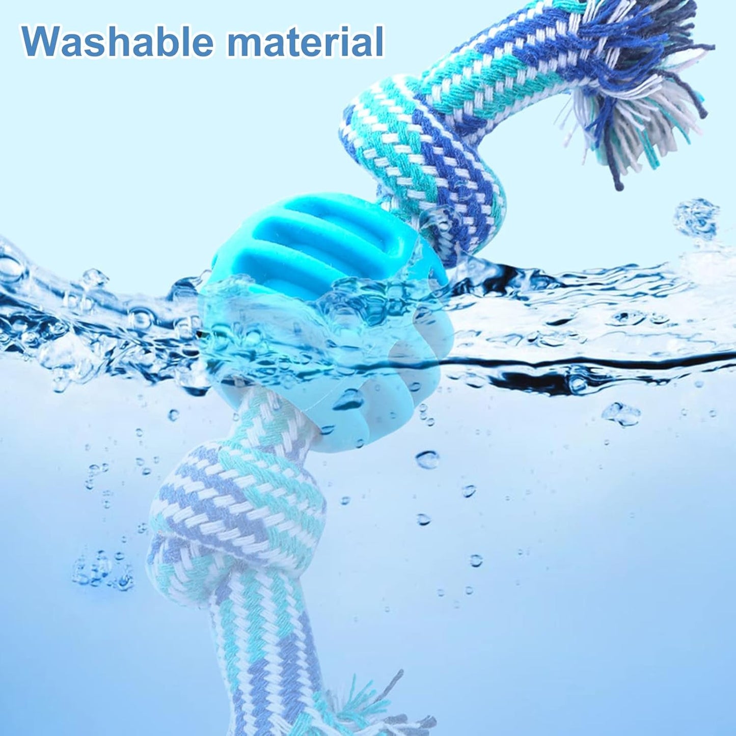 Durable Dog Chew Toy with Rope — Soft, Safe, Teeth‑Cleaning Molar Toy for Puppies & Small–Medium Dogs