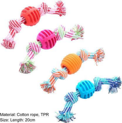 Durable Dog Chew Toy with Rope — Soft, Safe, Teeth‑Cleaning Molar Toy for Puppies & Small–Medium Dogs