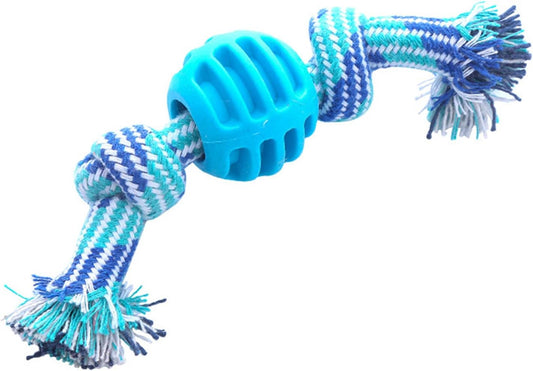 Durable Dog Chew Toy with Rope — Soft, Safe, Teeth‑Cleaning Molar Toy for Puppies & Small–Medium Dogs